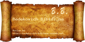 Bedekovich Bibiána névjegykártya